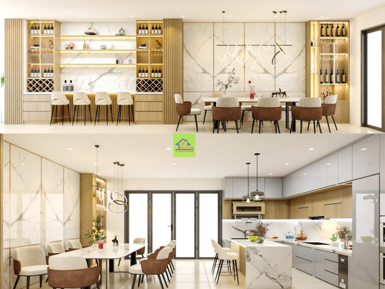 Thiết kế thi công nội thất trọn gói biệt thự nhà Chị Hương Quận 7